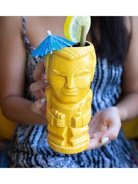 Beeline Creative Star Trek: Captain Kirk Geeki Tikis Bar Mug Yellow Ceramic